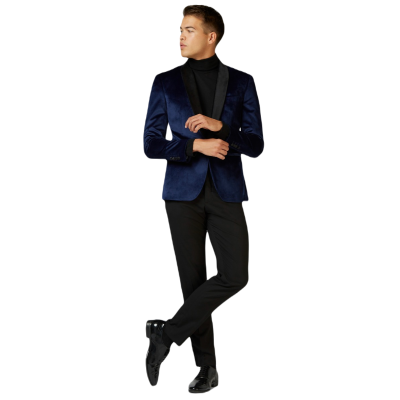 OPPOSUITS Marynarka męska MO5 granatowa, aksamit, ekskluzywna, DINNER JACKET - DEEP BLUE | Sklep GriShop.eu | Strona główna