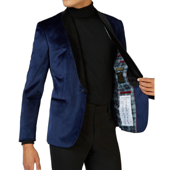 OPPOSUITS Marynarka męska MO5 granatowa, aksamit, ekskluzywna, DINNER JACKET - DEEP BLUE | Sklep GriShop.eu | Strona główna