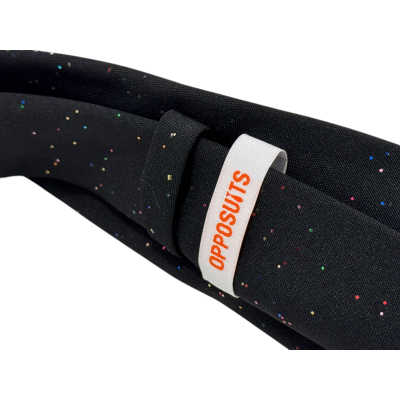 OPPOSUITS elegancki krawat czarny brokatowy, połysk | Sklep GriShop.eu | Krawaty