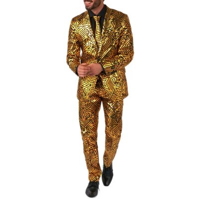 OPPOSUITS Garnitur męski z krawatem, złoto-czarny GOLDEN GEO STAR gwiazdy | Sklep GriShop.eu | Garnitury