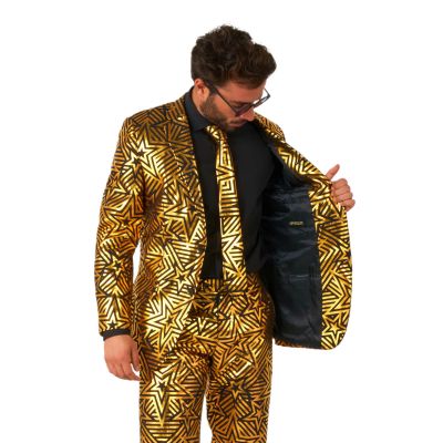OPPOSUITS Garnitur męski z krawatem, złoto-czarny GOLDEN GEO STAR gwiazdy | Sklep GriShop.eu | Garnitury