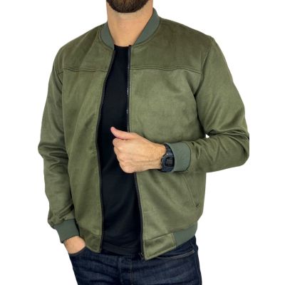 MACKTEN Bluza/Kurtka męska KMC2 khaki, zielona, rozpinana na stójce | Sklep GriShop.eu | Bluzy