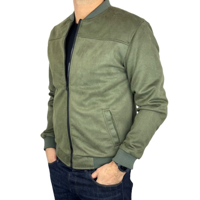 MACKTEN Bluza/Kurtka męska KMC2 khaki, zielona, rozpinana na stójce | Sklep GriShop.eu | Bluzy