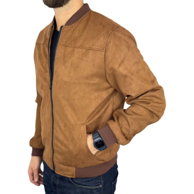 MACKTEN Bluza/Kurtka męska KMC5 brązowa, ruda, rozpinana na stójce | Sklep GriShop.eu | Bluzy