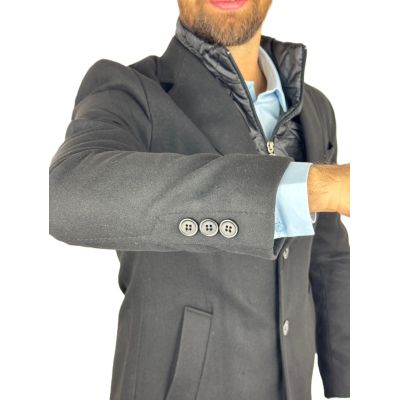 MACKTEN Płaszcz męski czarny, elegancki z wełną | Sklep GriShop.eu | Kurtki