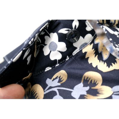 DANIEL BESSI Koszula męska fb130 granatowa, kwiaty, beżowa | Sklep GriShop.eu | Koszule