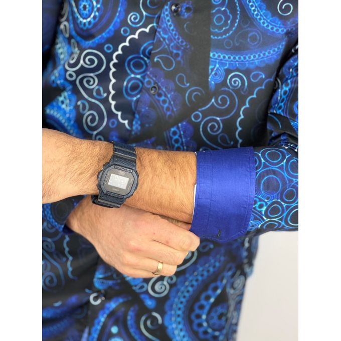 GUISEPPE LUIGI Koszula męska GL61 paisley, kwiaty, niebieska | Sklep GriShop.eu | Koszule