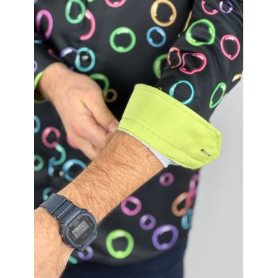 GUISEPPE LUIGI Koszula męska GL60 czarna w kolorowe bańki, kółka | Sklep GriShop.eu | Koszule