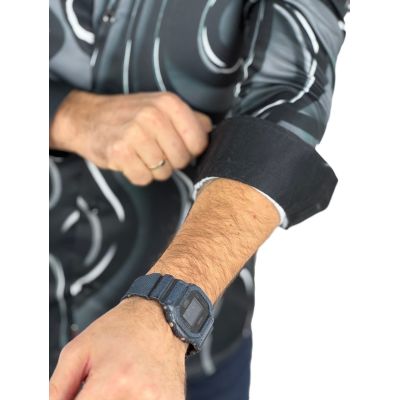 GUISEPPE LUIGI Koszula męska GL62 czarna, szara, fale, słoje | Sklep GriShop.eu | Koszule