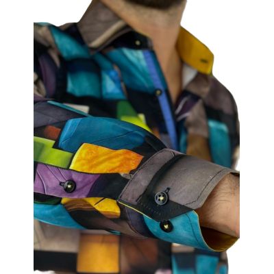 GUISEPPE LUIGI Koszula męska GL70 kolorowa w kwadraty | Sklep GriShop.eu | Koszule