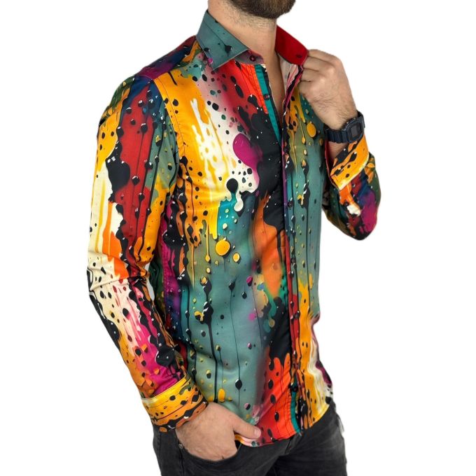 GUISEPPE LUIGI Koszula męska GL67 farba, kolorowa, malarz | Sklep GriShop.eu | Koszule