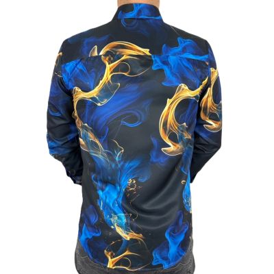 GUISEPPE LUIGI Koszula męska GL69 niebieskie, złote, dymy | Sklep GriShop.eu | Koszule