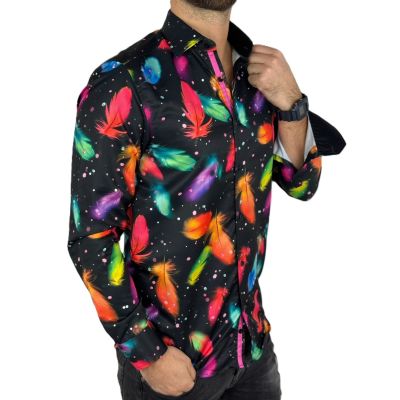 GUISEPPE LUIGI Koszula męska GL68 kolorowa, pióra | Sklep GriShop.eu | Koszule