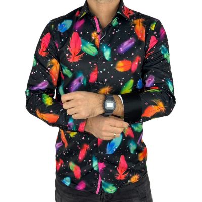 GUISEPPE LUIGI Koszula męska GL68 kolorowa, pióra | Sklep GriShop.eu | Koszule