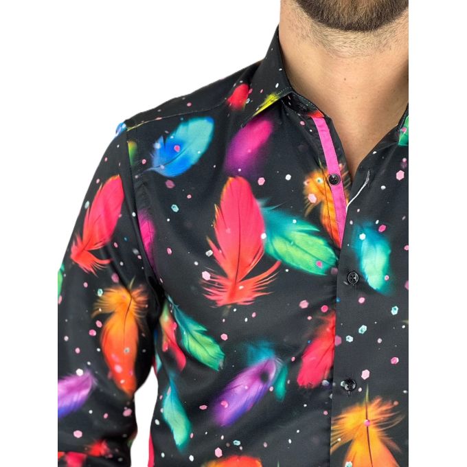 GUISEPPE LUIGI Koszula męska GL68 kolorowa, pióra | Sklep GriShop.eu | Koszule