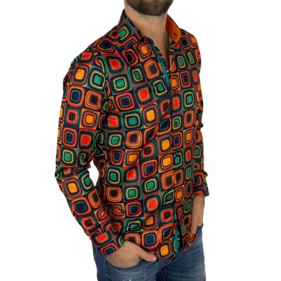GUISEPPE LUIGI Koszula męska GL80 kolorowa, kwadraty, retro | Sklep GriShop.eu | Koszule