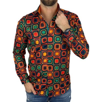 GUISEPPE LUIGI Koszula męska GL80 kolorowa, kwadraty, retro | Sklep GriShop.eu | Koszule