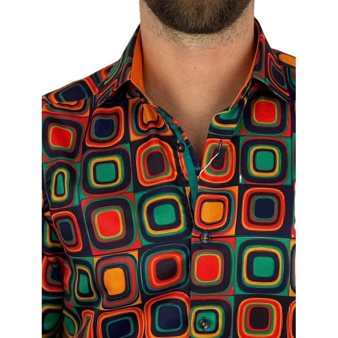 GUISEPPE LUIGI Koszula męska GL80 kolorowa, kwadraty, retro | Sklep GriShop.eu | Koszule