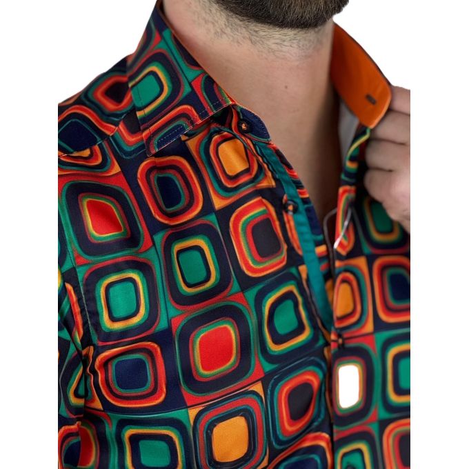 GUISEPPE LUIGI Koszula męska GL80 kolorowa, kwadraty, retro | Sklep GriShop.eu | Koszule