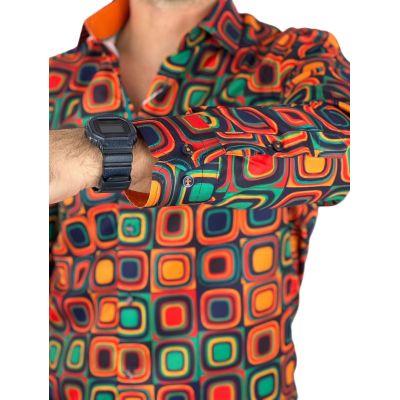 GUISEPPE LUIGI Koszula męska GL80 kolorowa, kwadraty, retro | Sklep GriShop.eu | Koszule