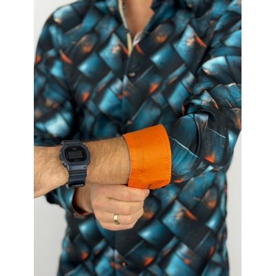 GUISEPPE LUIGI Koszula męska GL76 niebieska cegła 3D , kolorowa | Sklep GriShop.eu | Koszule