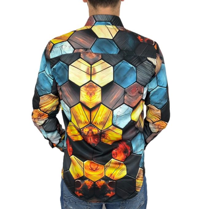 GUISEPPE LUIGI Koszula męska GL77 kolorowa, plaster miodu 3D | Sklep GriShop.eu | Koszule