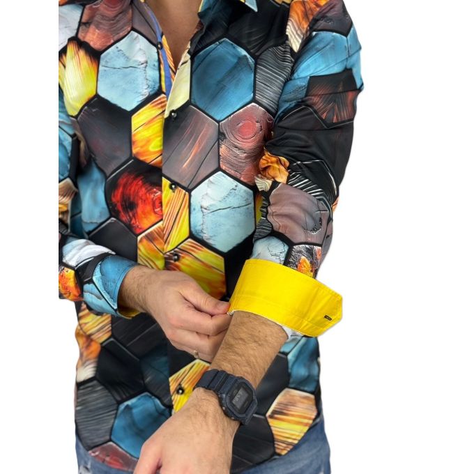 GUISEPPE LUIGI Koszula męska GL77 kolorowa, plaster miodu 3D | Sklep GriShop.eu | Koszule