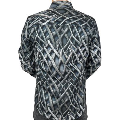 GUISEPPE LUIGI Koszula męska GL81 plecionka 3D, szara | Sklep GriShop.eu | Koszule