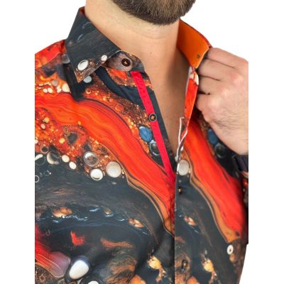 GUISEPPE LUIGI Koszula męska GL84 czerwona, lawa, czarna | Sklep GriShop.eu | Koszule