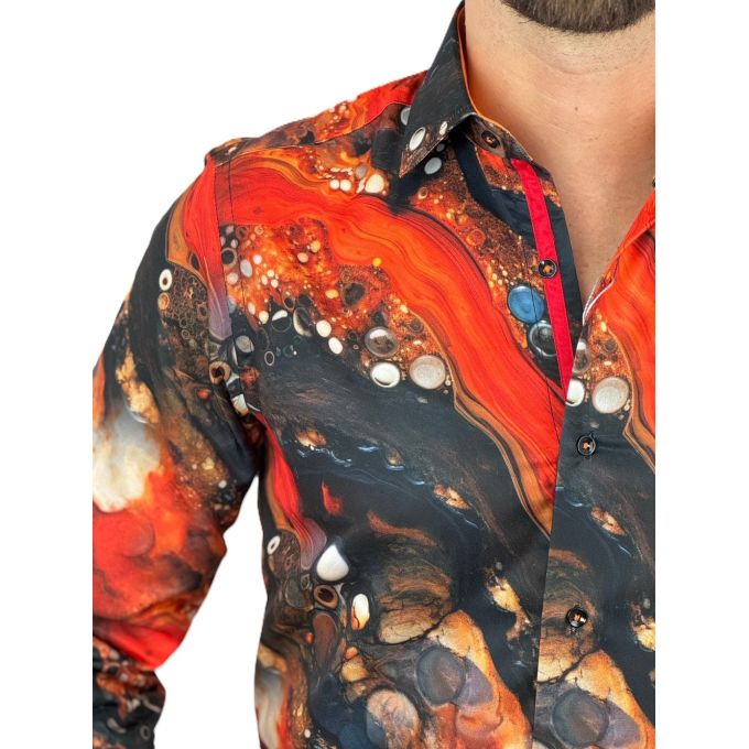 GUISEPPE LUIGI Koszula męska GL84 czerwona, lawa, czarna | Sklep GriShop.eu | Koszule