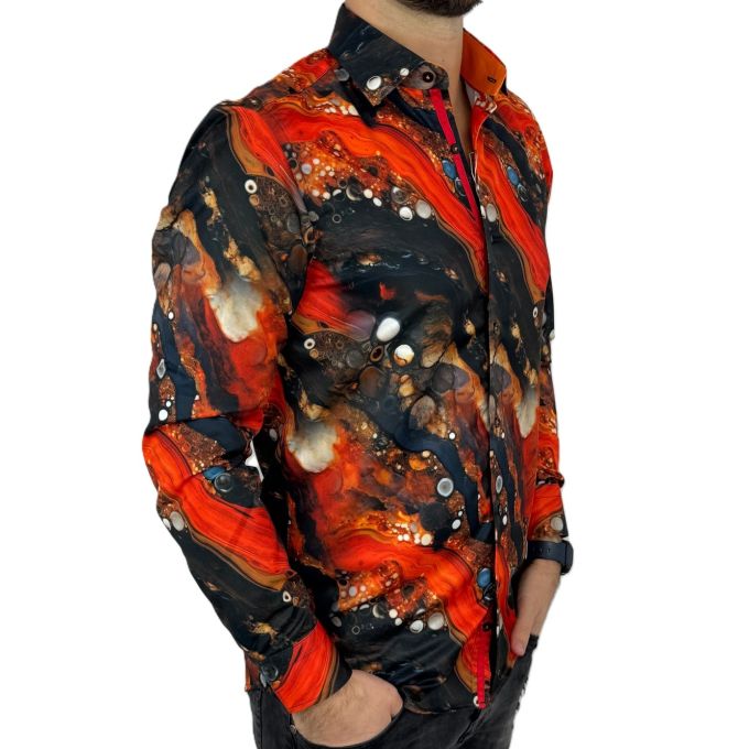 GUISEPPE LUIGI Koszula męska GL84 czerwona, lawa, czarna | Sklep GriShop.eu | Koszule