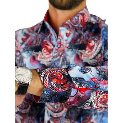 DANIEL BESSI Koszula męska fb103 paisley kwiaty kolorowa | Sklep GriShop.eu | Koszule