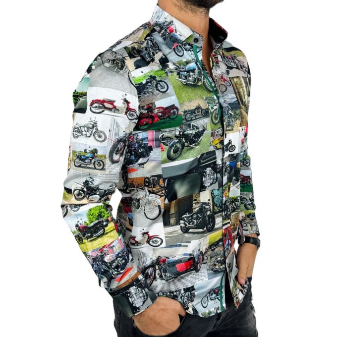 DANIEL BESSI Koszula męska fb106 motory, kolorowa | Sklep GriShop.eu | Koszule
