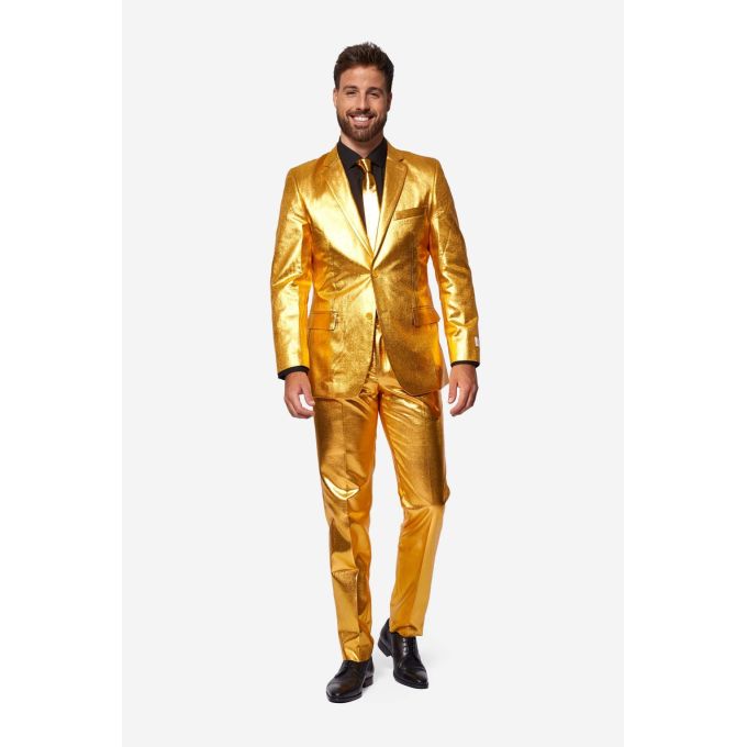 OPPOSUITS Garnitur męski z krawatem, złoty, GROOVY GOLD, imprezowy, połysk, blask | Sklep GriShop.eu | Garnitury