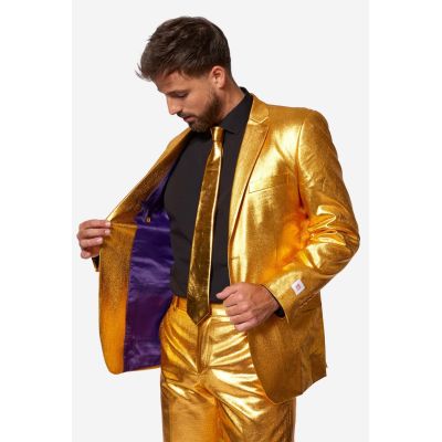OPPOSUITS Garnitur męski z krawatem, złoty, GROOVY GOLD, imprezowy, połysk, blask | Sklep GriShop.eu | Garnitury