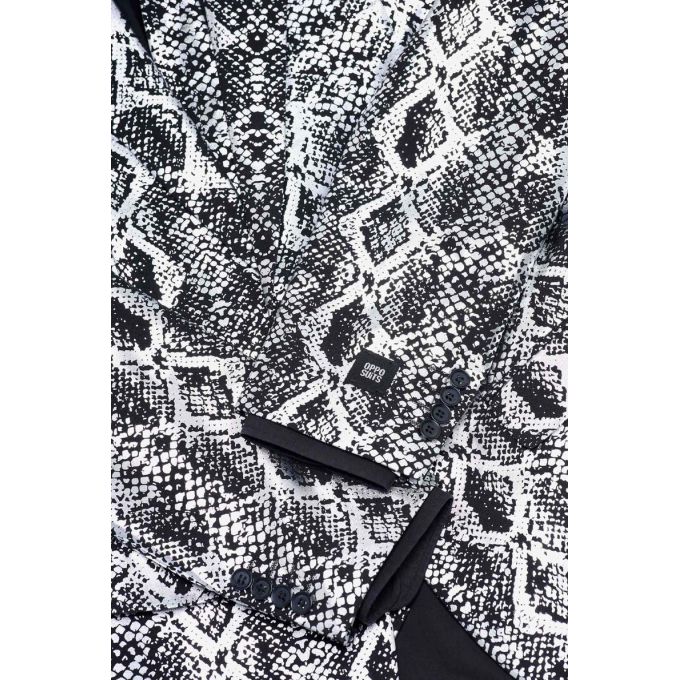 OPPOSUITS Garnitur męski z krawatem, srebrny, SILVER SNAKE, skóra węża, imprezowy, połysk, blask | Sklep GriShop.eu | Garnitury
