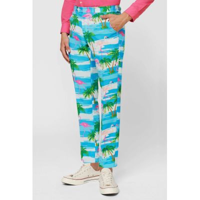 OPPOSUITS Garnitur męski z krawatem, kolorowy, flamingi, palmy, wakacje | Sklep GriShop.eu | Garnitury