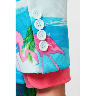 OPPOSUITS Garnitur męski z krawatem, kolorowy, flamingi, palmy, wakacje | Sklep GriShop.eu | Garnitury
