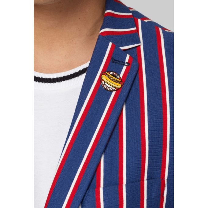 OPPOSUITS Marynarka męska granatowa w paski, kolorowa, CHEER STRIPES, kolorowa podszewka | Sklep GriShop.eu | Marynarki