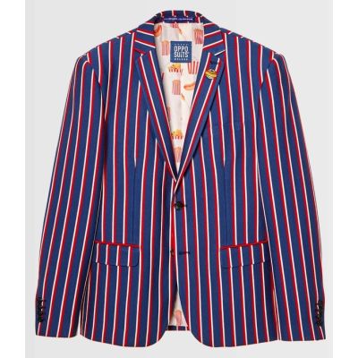 OPPOSUITS Marynarka męska granatowa w paski, kolorowa, CHEER STRIPES, kolorowa podszewka | Sklep GriShop.eu | Marynarki