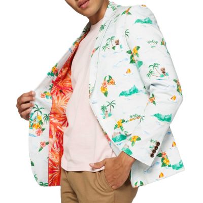 OPPOSUITS Marynarka męska kolorowa, HAWAJE, kwiaty, palmy, kolorowa podszewka | Sklep GriShop.eu | Marynarki