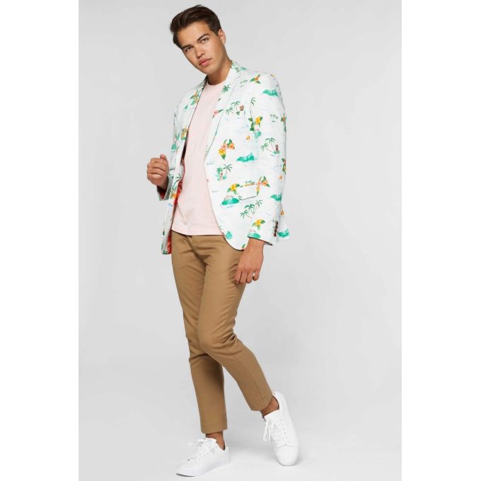OPPOSUITS Marynarka męska kolorowa, HAWAJE, kwiaty, palmy, kolorowa podszewka | Sklep GriShop.eu | Marynarki