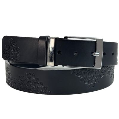 JCL Pasek męski skóra czarny J13 możliwość skracania, klasyczna, srebrna klamra | Sklep GriShop.eu | Strona główna