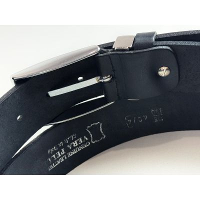 JCL Pasek męski skóra czarny J13 możliwość skracania, klasyczna, srebrna klamra | Sklep GriShop.eu | Strona główna