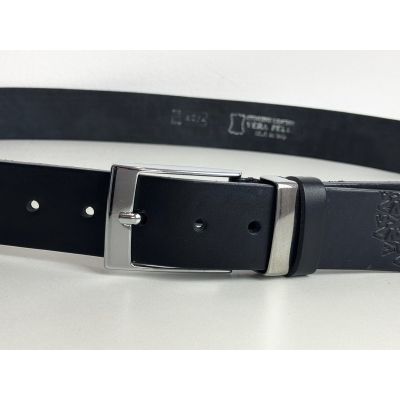 JCL Pasek męski skóra czarny J13 możliwość skracania, klasyczna, srebrna klamra | Sklep GriShop.eu | Strona główna