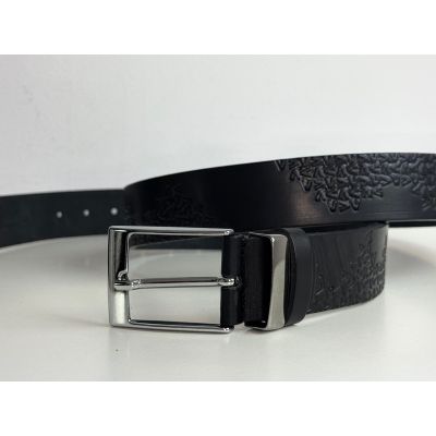 JCL Pasek męski skóra czarny J13 możliwość skracania, klasyczna, srebrna klamra | Sklep GriShop.eu | Strona główna