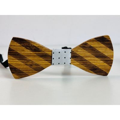 MASSILIANO SERGIO zestaw MS3 elegancka mucha muszka drewniana + poszetka | Sklep GriShop.eu | Muszki