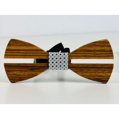 MASSILIANO SERGIO zestaw MS7 elegancka mucha muszka drewniana + poszetka | Sklep GriShop.eu | Muszki