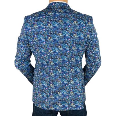 MARCO MILANO Marynarka męska C22 niebieska, paisley, drobny wzór, casual, kwiaty | Sklep GriShop.eu | Marynarki