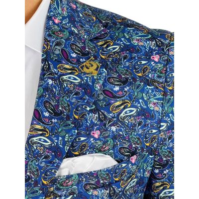 MARCO MILANO Marynarka męska C22 niebieska, paisley, drobny wzór, casual, kwiaty | Sklep GriShop.eu | Marynarki